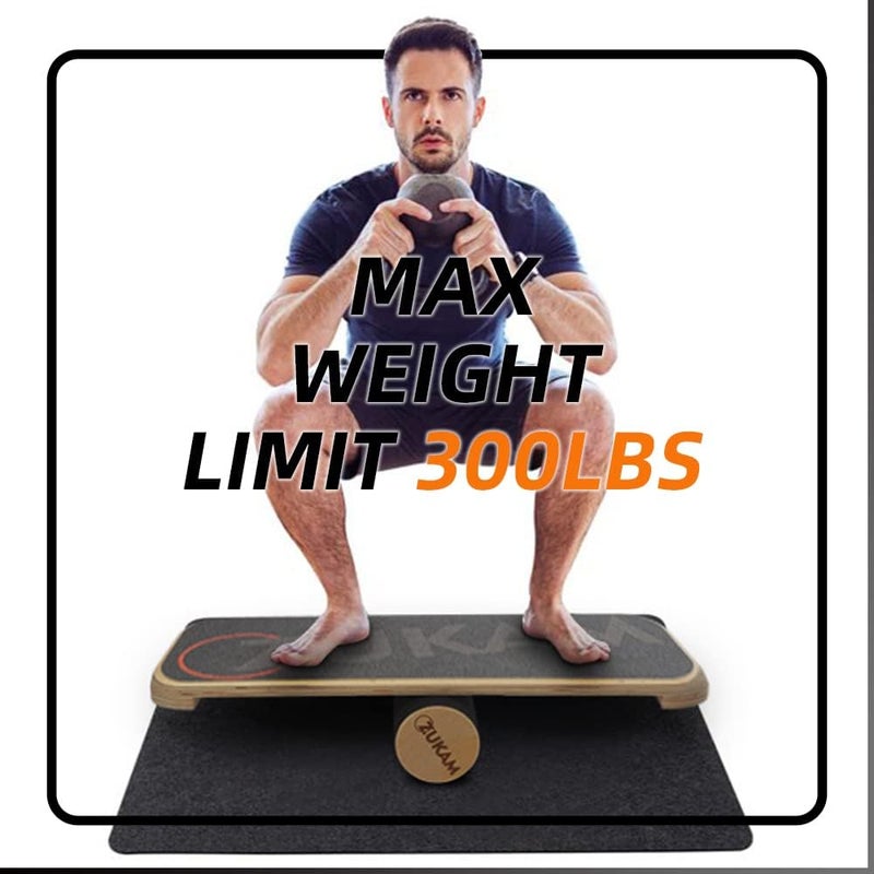 ZUKAM Balance Board Trainer, Wooden Balancing Board with Workout Guide to Exercise and Build Core Stability, Wobble Board for Skateboard, Hockey, Snowboard & Surf Training - Image 3
